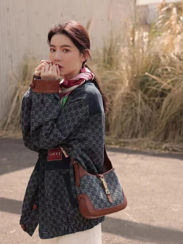 Gucci Denim Jackie 1961 Small Shoulder Bag 636706