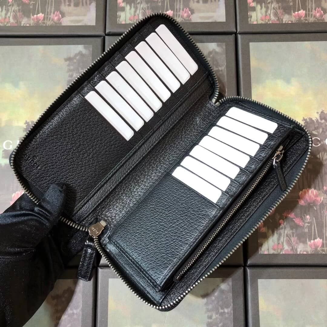 Gucci Leather Stripe Zip Around Wallet 459138