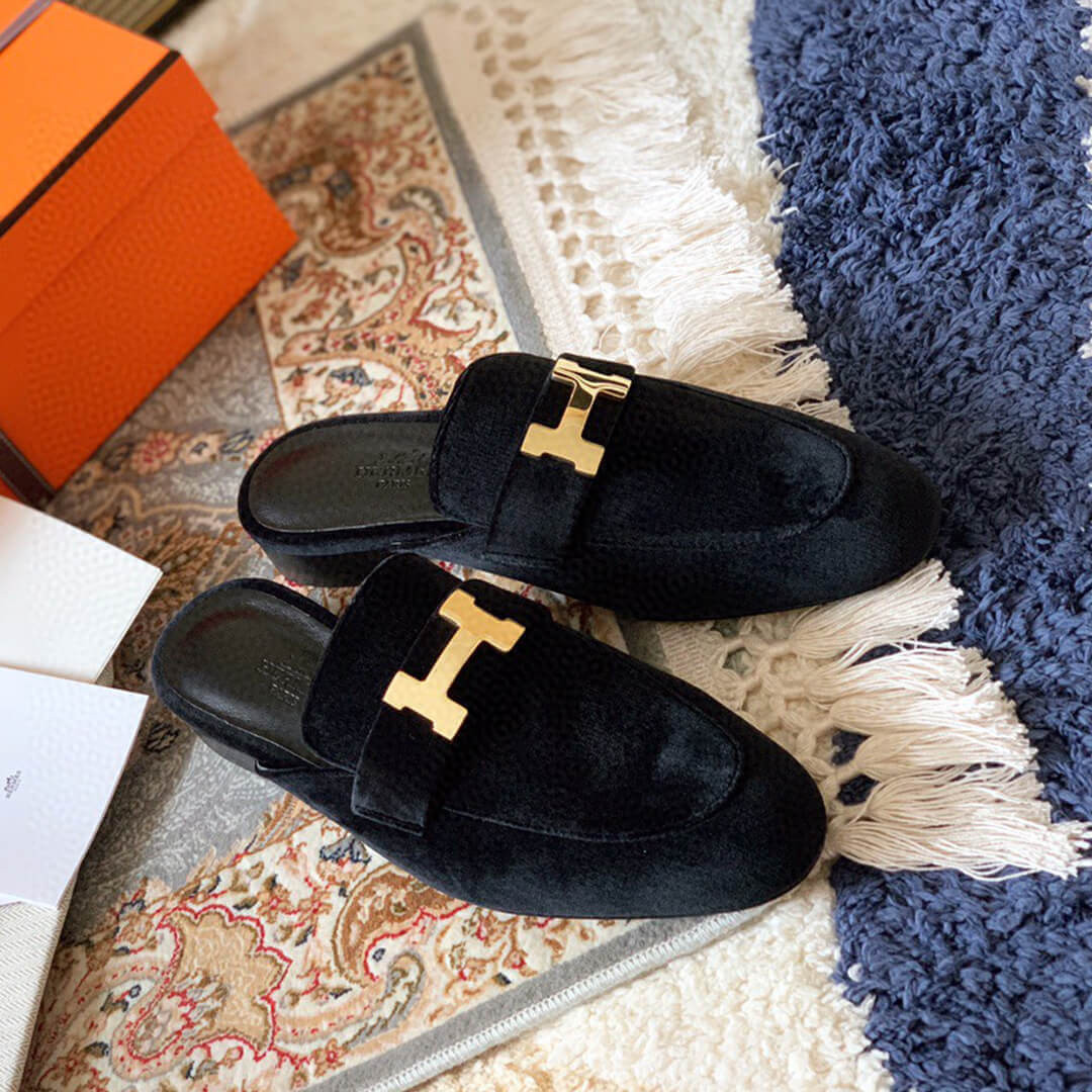 Hermes Oz Mule In Suede Goatskin H19217