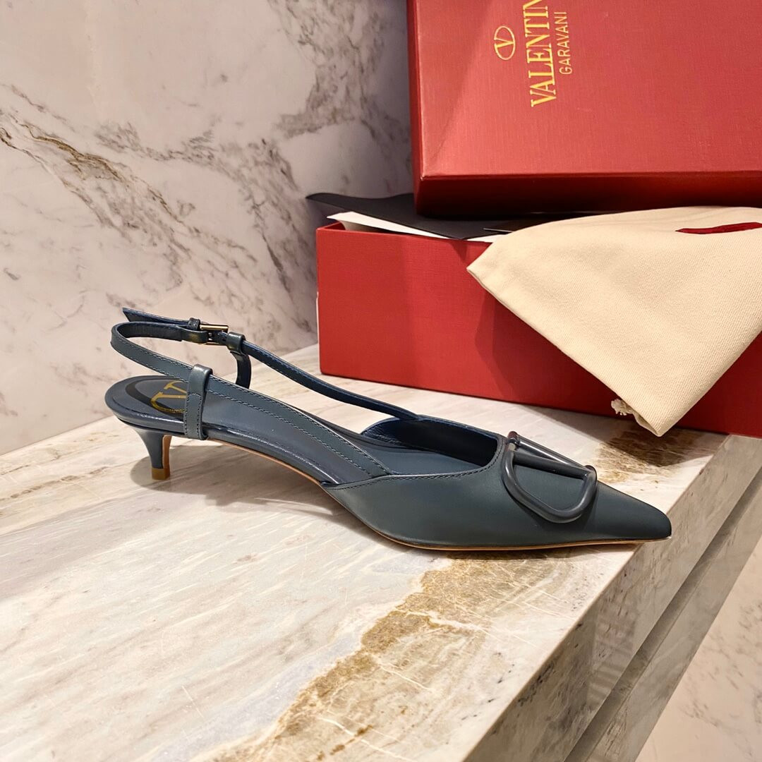 Valentino Garavani Vlogo Calfskin Slingback Pump 50mm SW2S0Q71