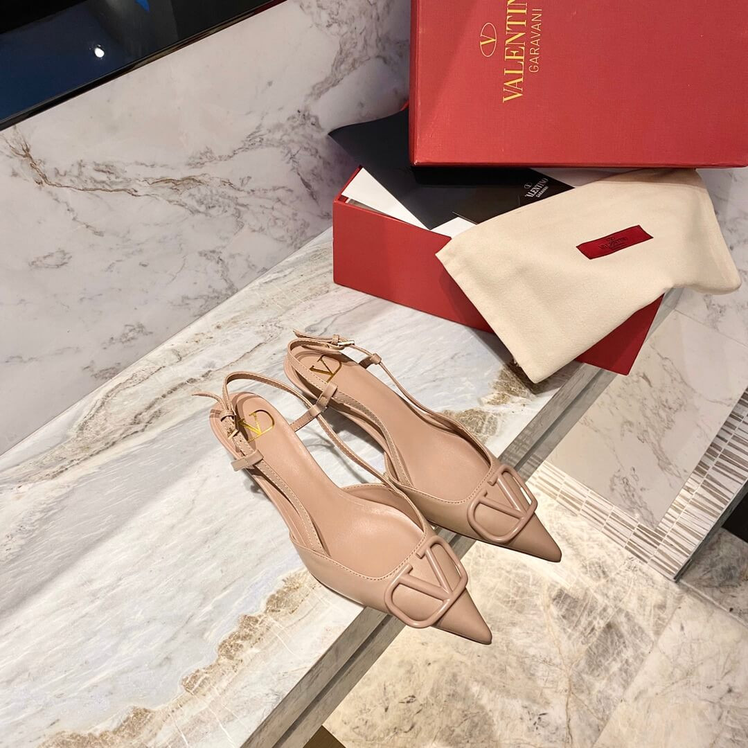 Valentino Garavani Vlogo Calfskin Slingback Pump 50mm SW2S0Q71