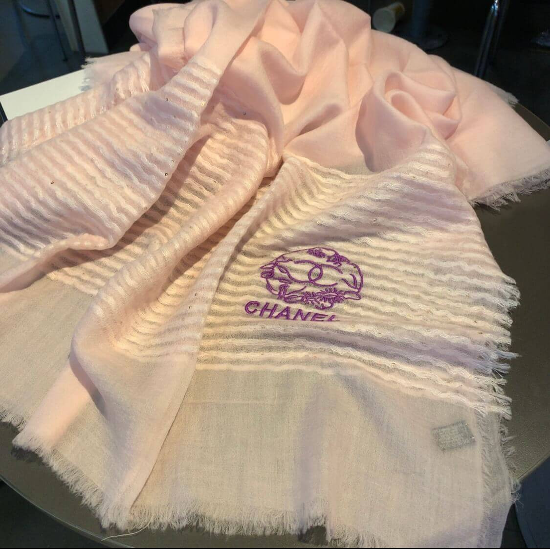 Chanel Cashmere CC Scarf A0340