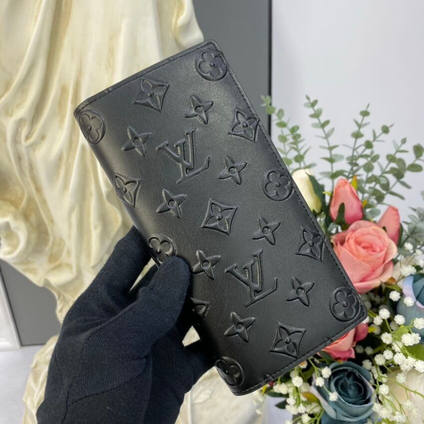 Louis Vuitton Monogram Seal Cowhide Leather Brazza Wallet M80503