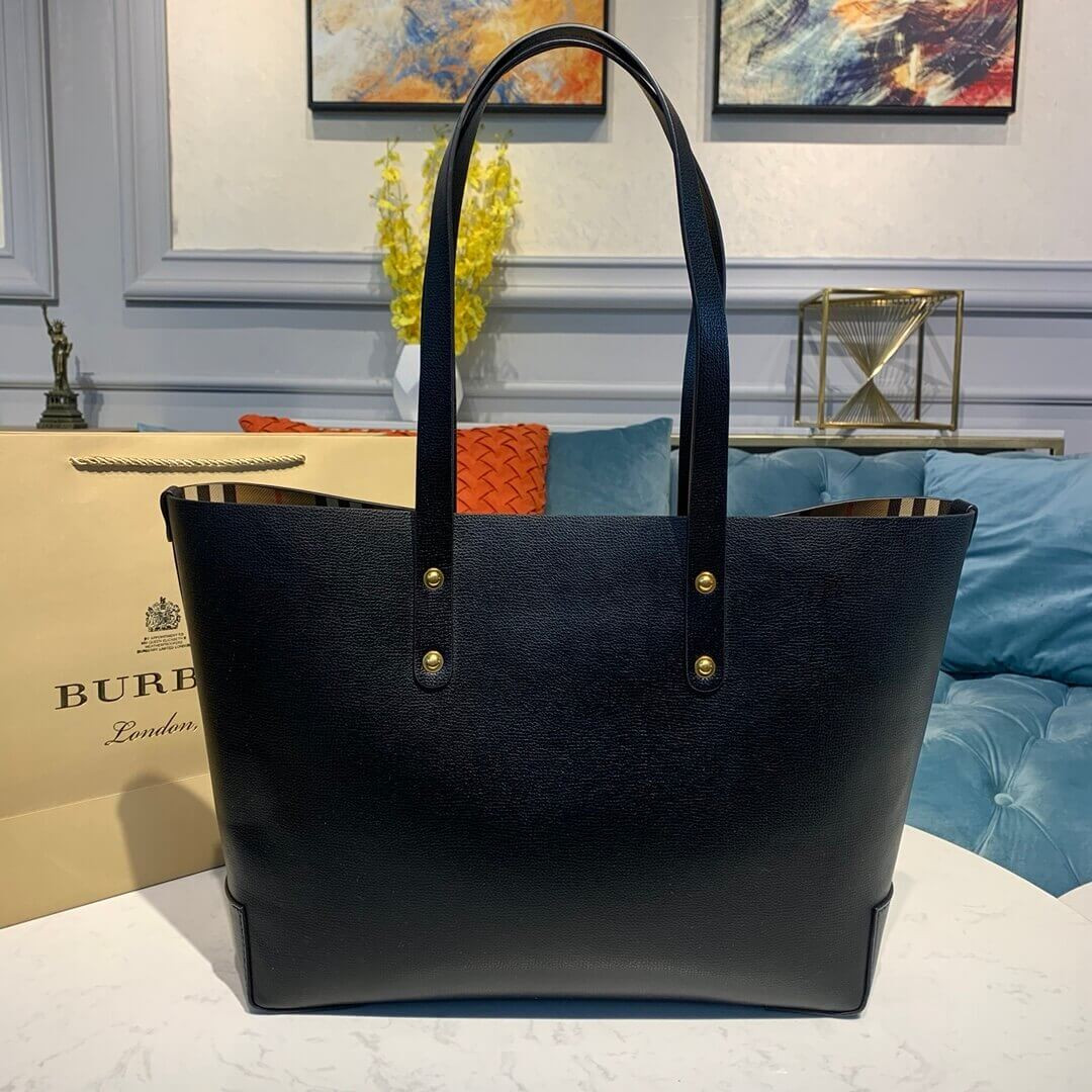 Burberry Small Embossed Crest Leather Tote 40801091