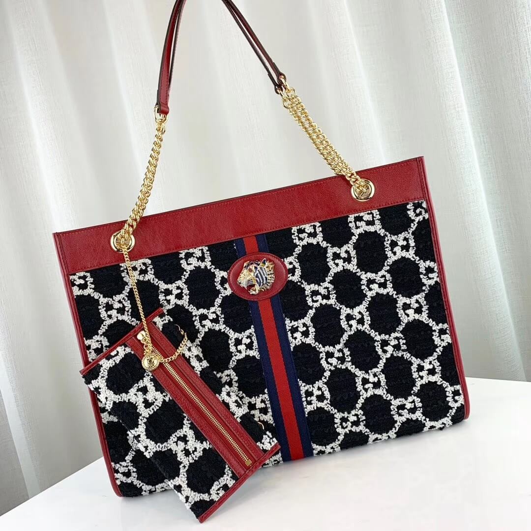 Gucci Rajah GG Tweed Large Tote 537219