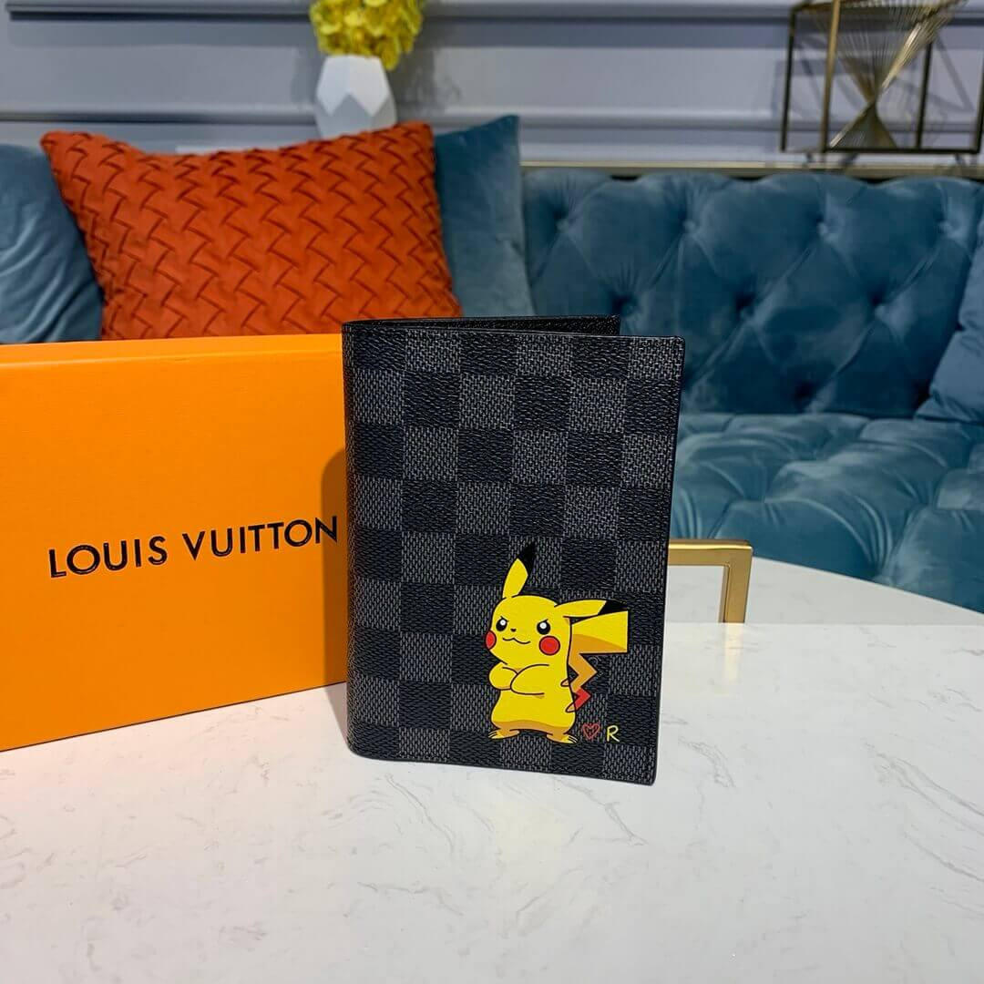 Louis Vuitton Damier Graphite Pikachu Print Passport Cover M64411