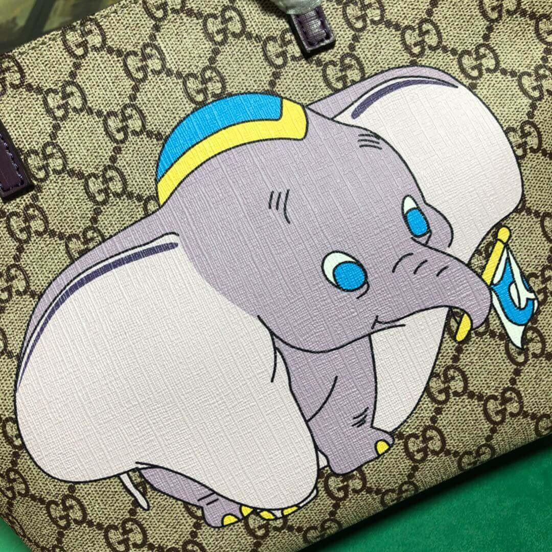 Gucci Childrens Dumbo Print Tote 410812 Purple