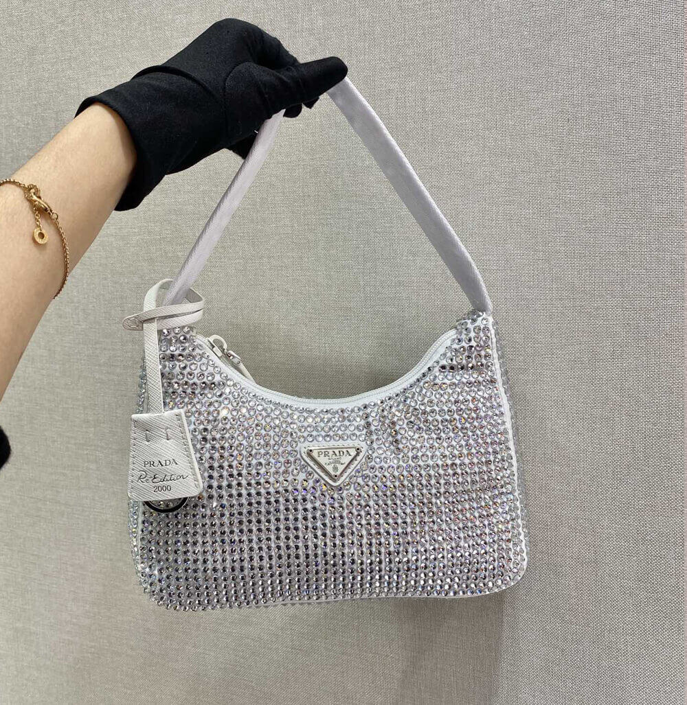 Prada Satin Mini-Bag With Artificial Crystals 1NE515