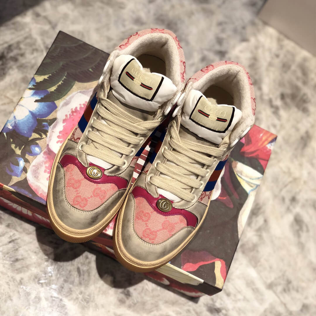 Gucci Screener GG High-Top Sneaker 563730 Rosy