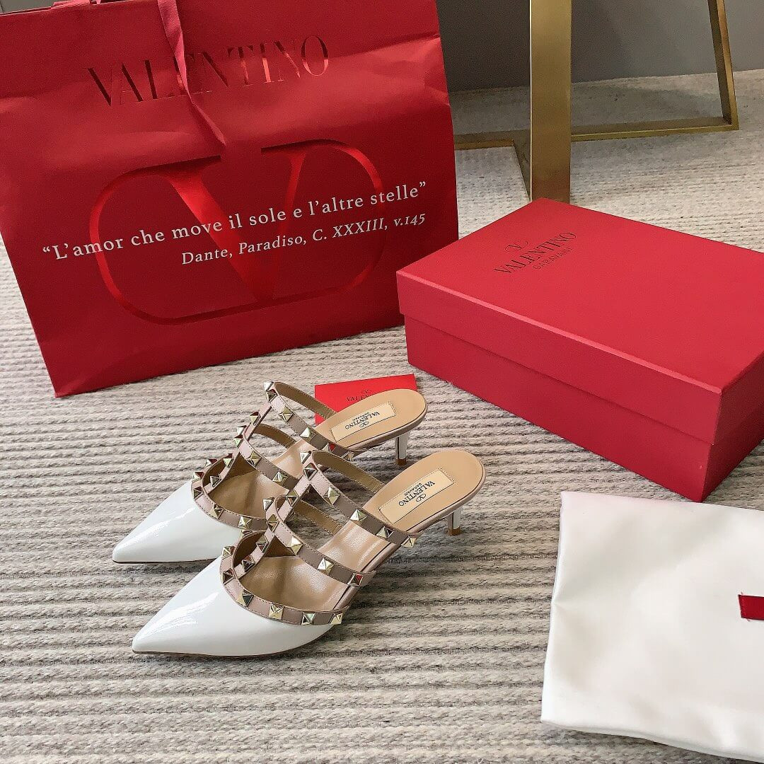 Valentino Rockstud Patent Leather Slingback Pump 50 mm A2020310