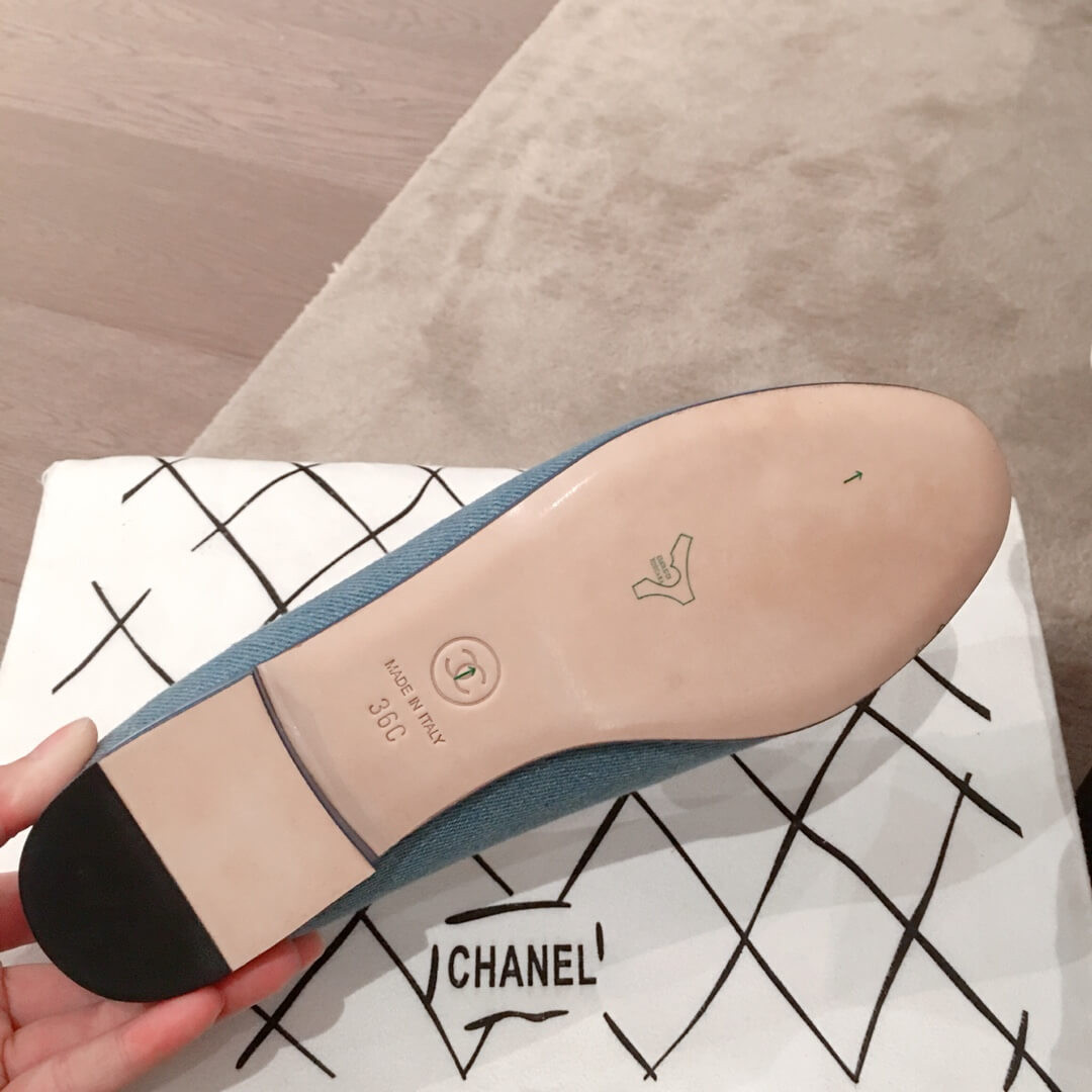 Chanel Denim Logo Loafers G35782