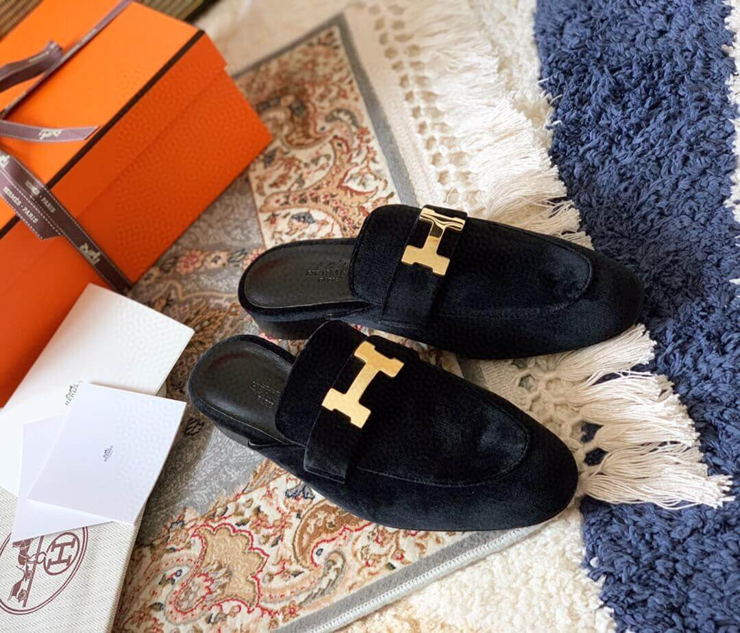 Hermes Oz Mule In Suede Goatskin H19217