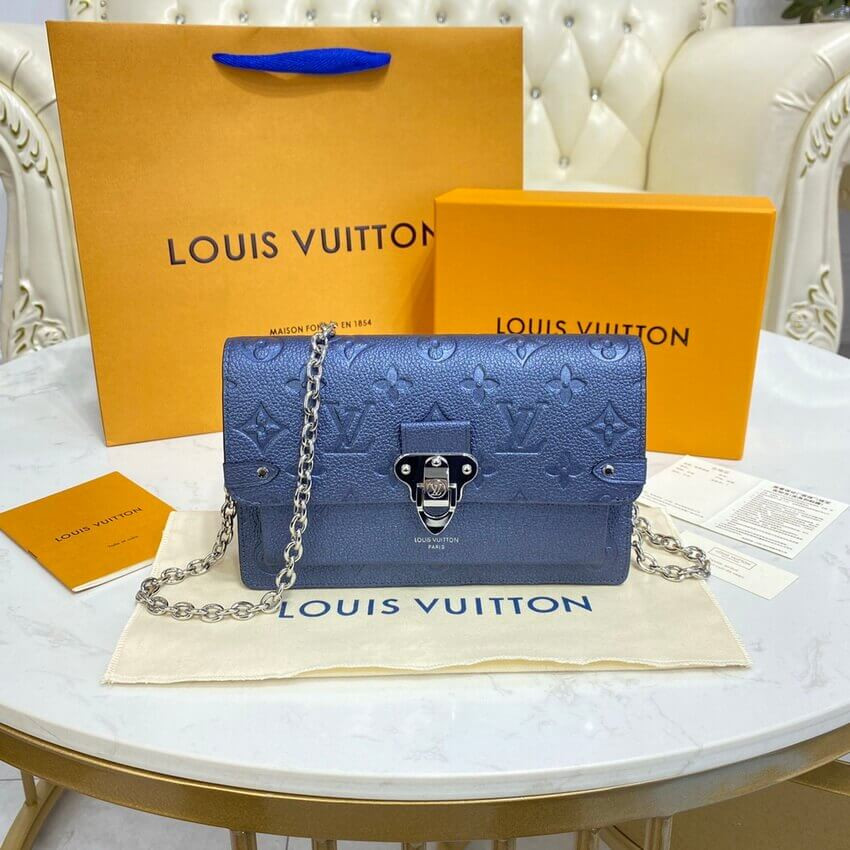 Louis Vuitton Vavin Chain Wallet M59077 Navy Nacre