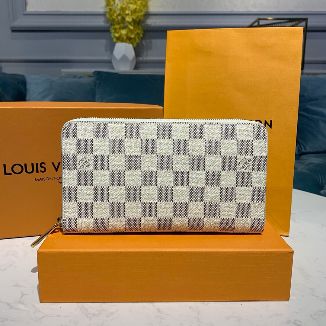 Louis Vuitton Damier Azur Canvas Zippy Organizer Wallet N60111/N60012