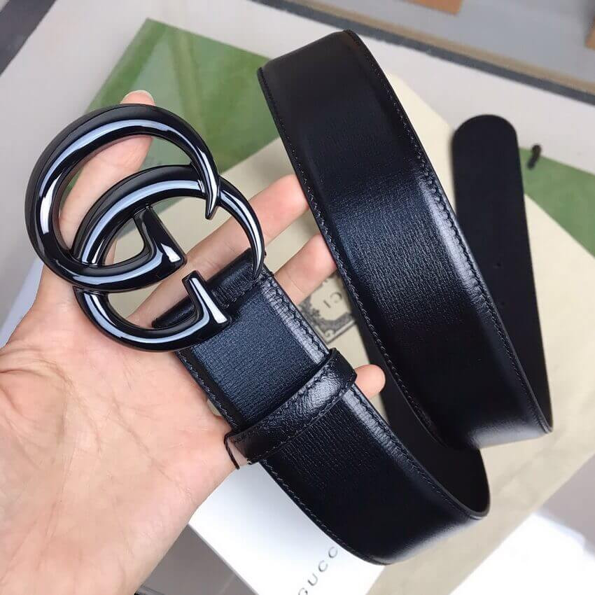 Gucci GG Marmont 40mm Wide Belt 400593 Black