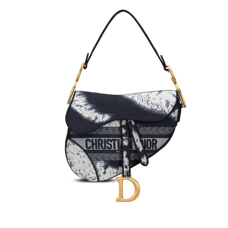 Dior Saddle Bag Blue Multicolor Tie & Dior Embroidery M0446