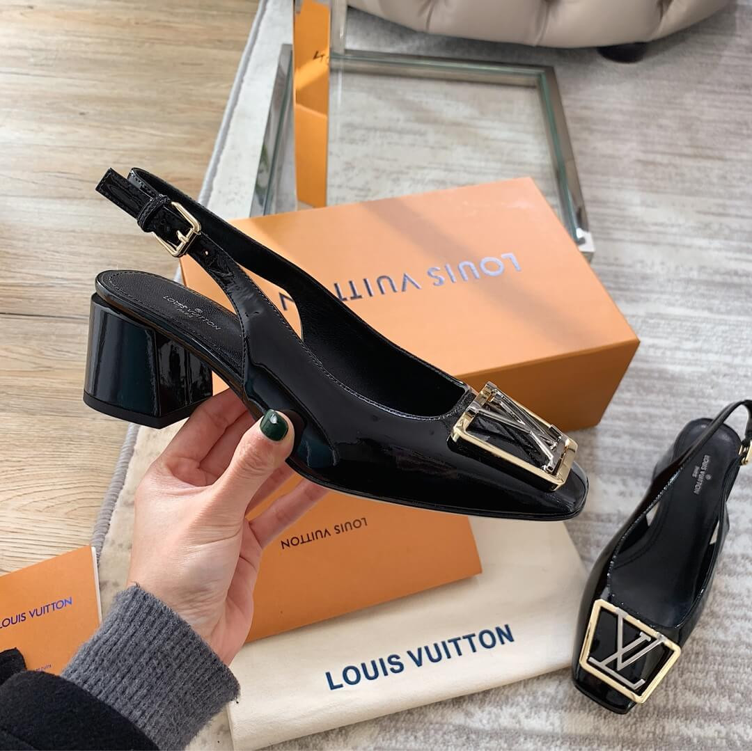 Louis Vuitton 5.5cm Madeleine Slingback Pump 1A646Z Black