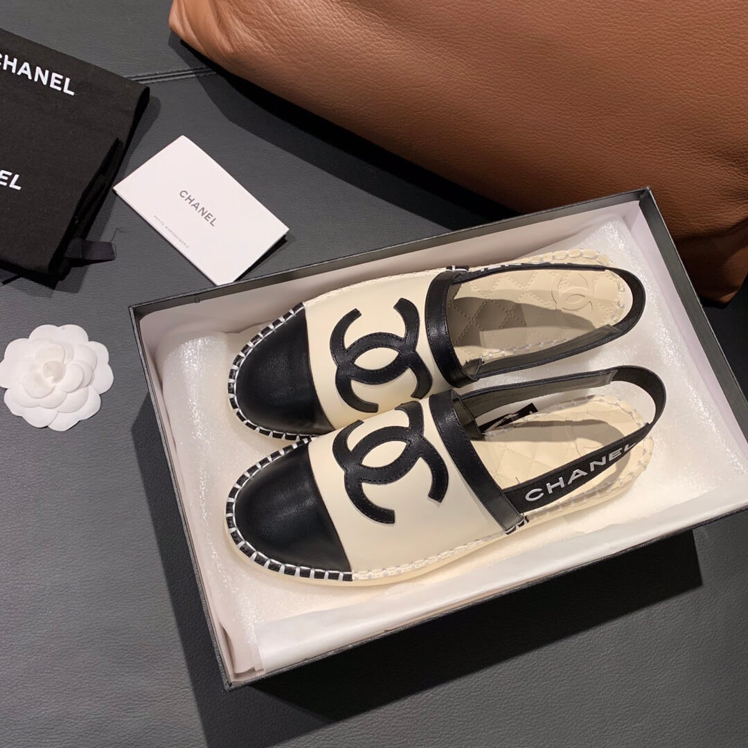 Chanel Slingback Espadrilles G34817 Beige/Black
