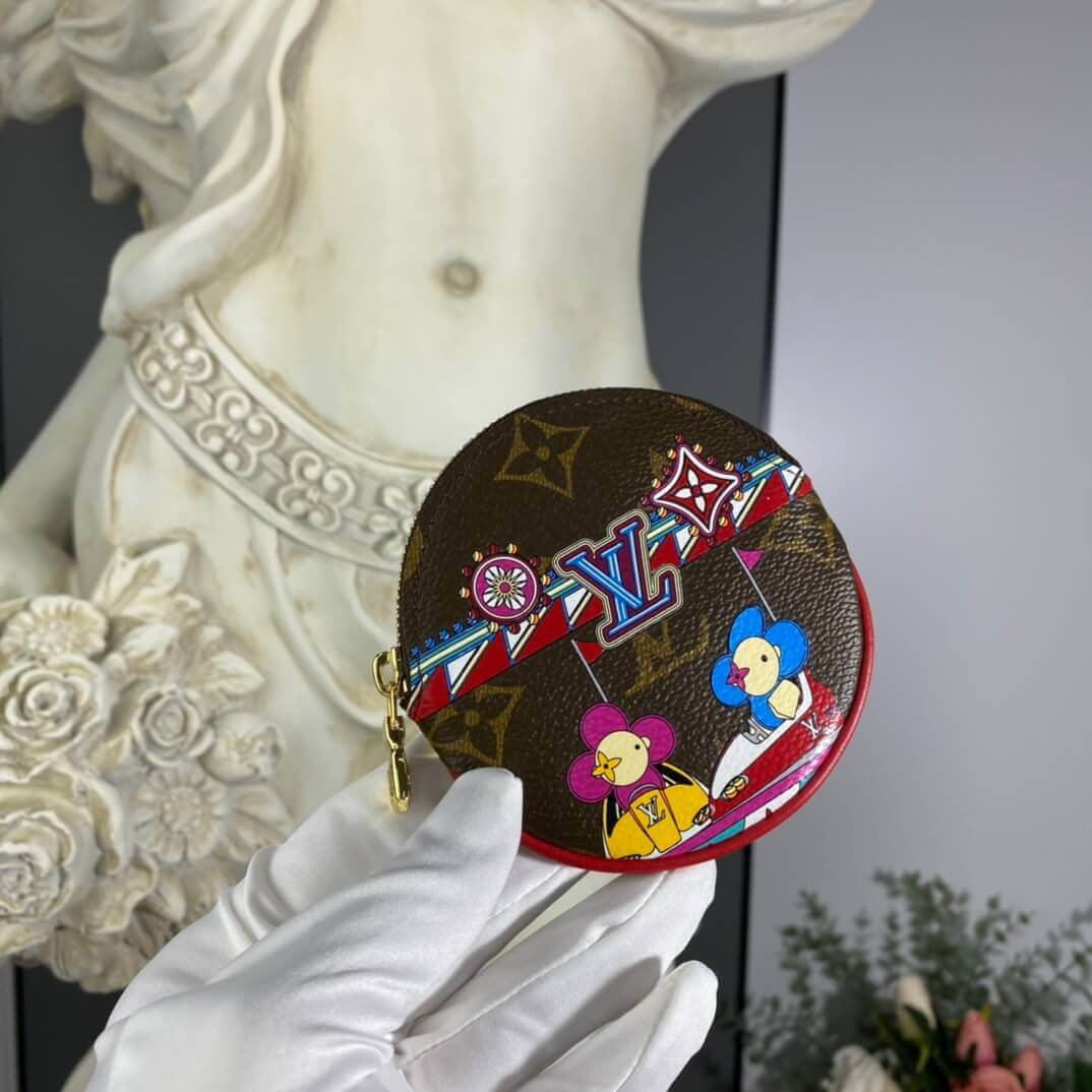 Louis Vuitton Christmas Animation 2020 Round Coin Purse M69749