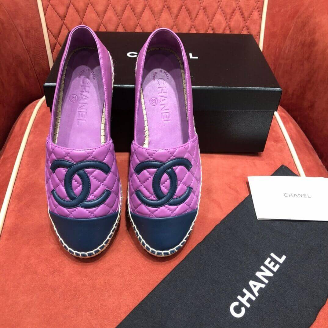 Chanel Lambskin Espadrilles G29762 Purple