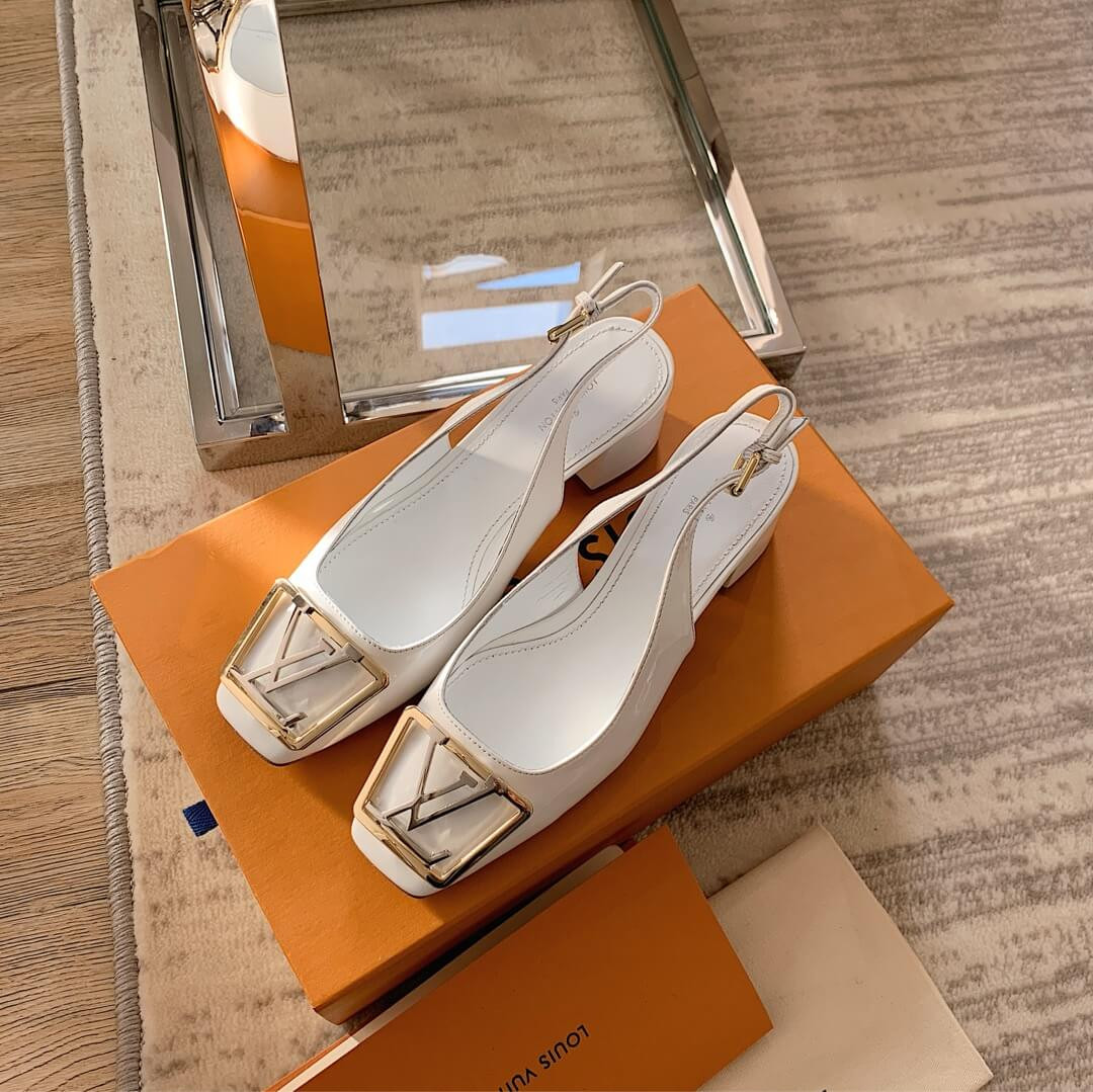 Louis Vuitton 5.5cm Madeleine Slingback Pump 1A646Z White