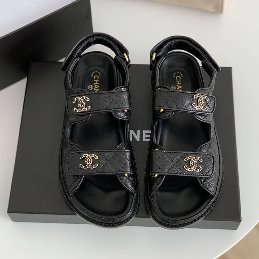 Chanel Woven CC Velcro Sandals 261155