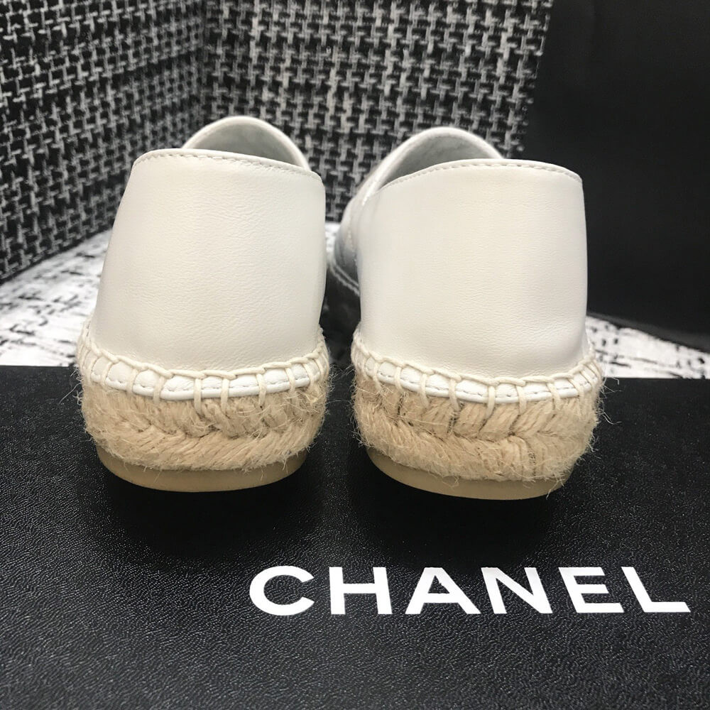 Chanel CC Quilted Espadrilles G29762 White/Beige