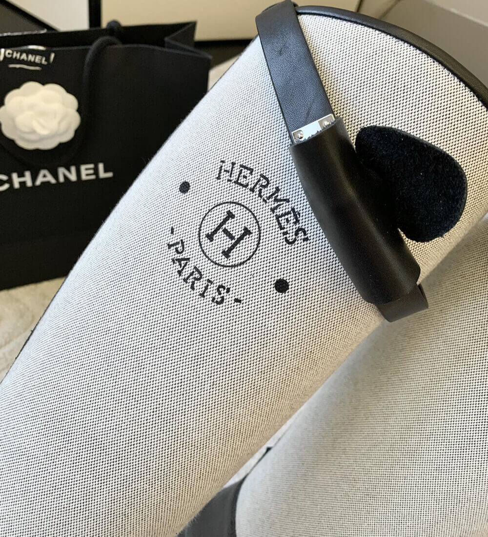 Hermes Box Calfskin and Canvas Jumping Boots H231081