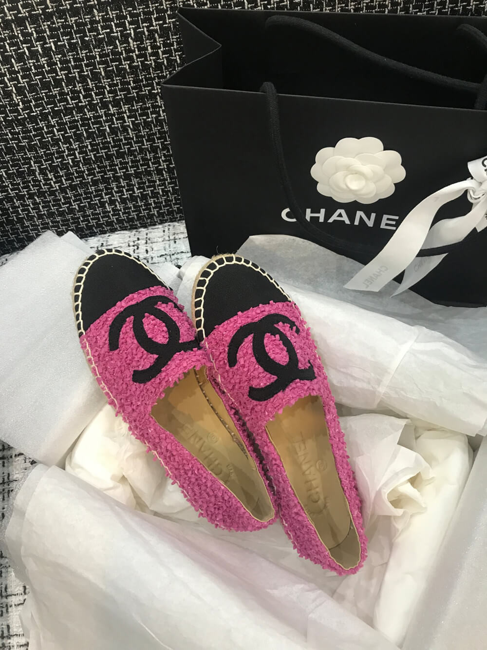 Chanel Tweed Espadrilles G29762 Rosy