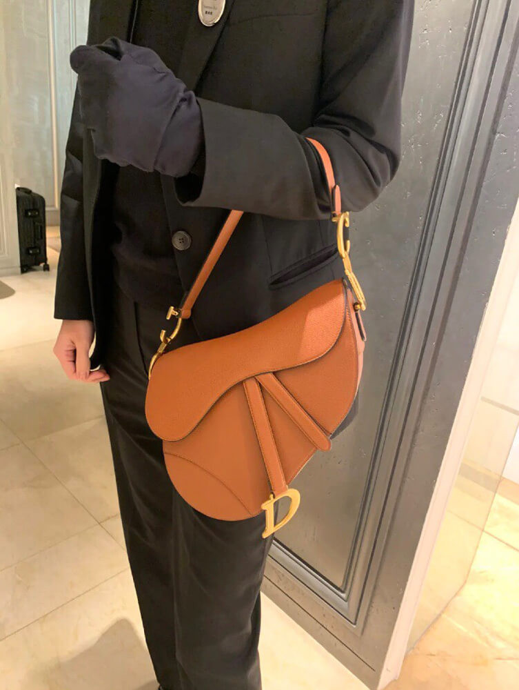 Dior Saddle Bag with Strap Grained Calfskin M0455