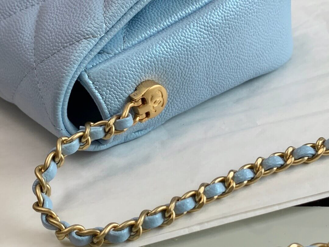 Chanel Caviar Calfskin Pearl Crush Gold Ball Mini Flap Bag 99097