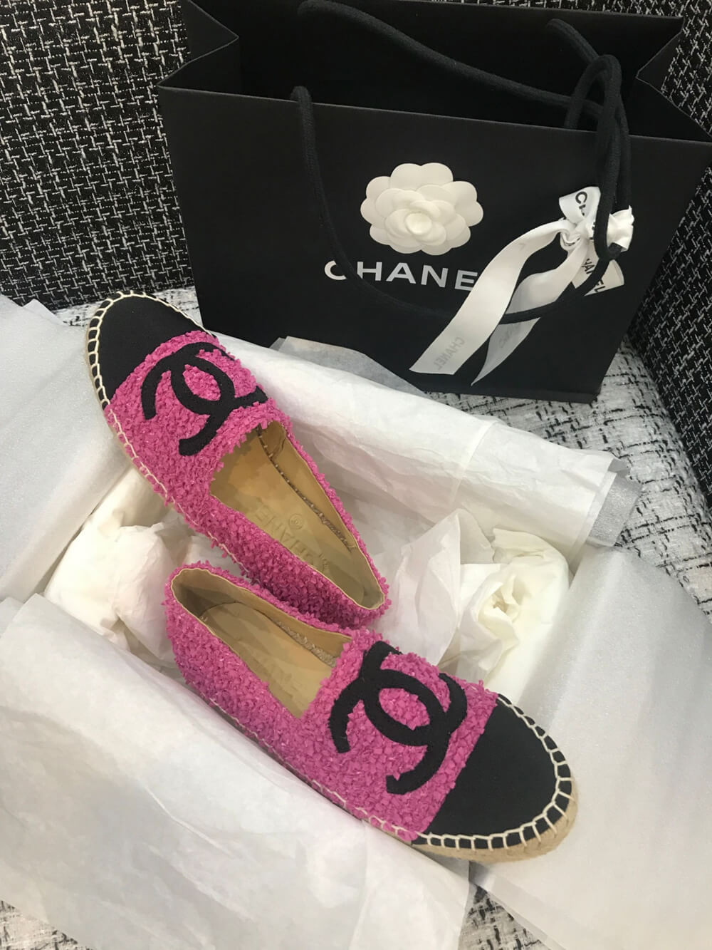 Chanel Tweed Espadrilles G29762 Rosy