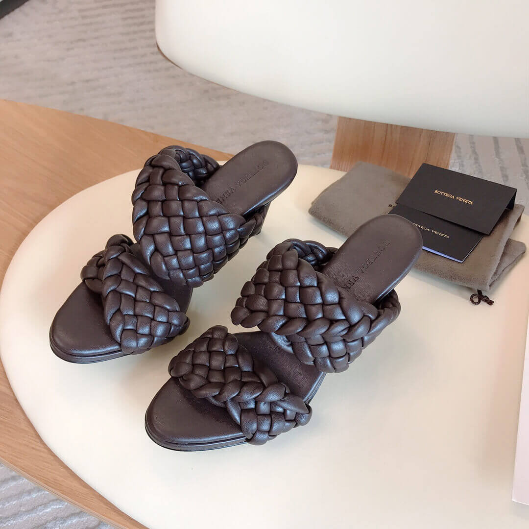 Bottega Veneta BV Curve Sandals 621213 Dark Coffee