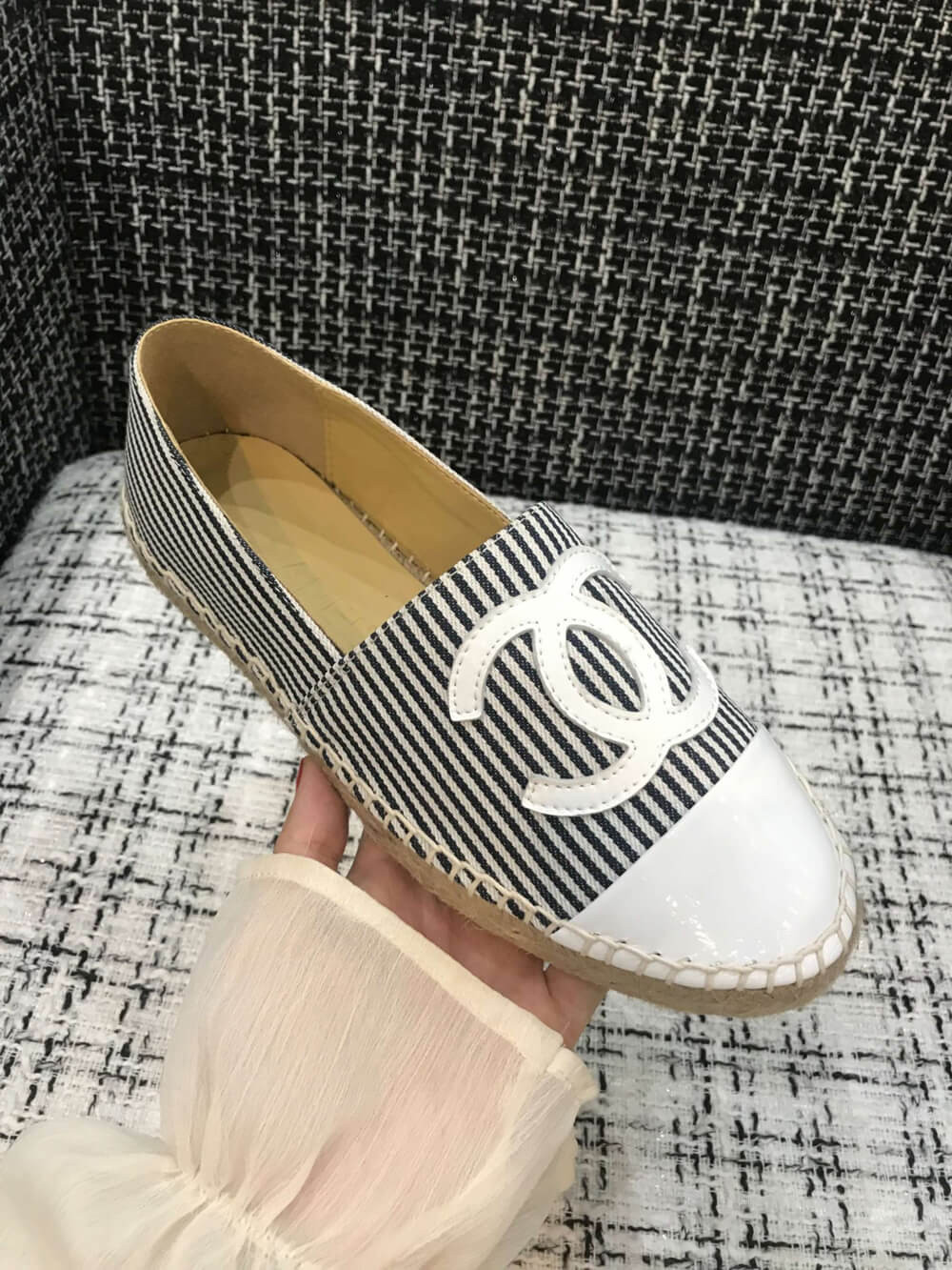 Chanel Tweed & Patent Calfskin Espadrilles G29762