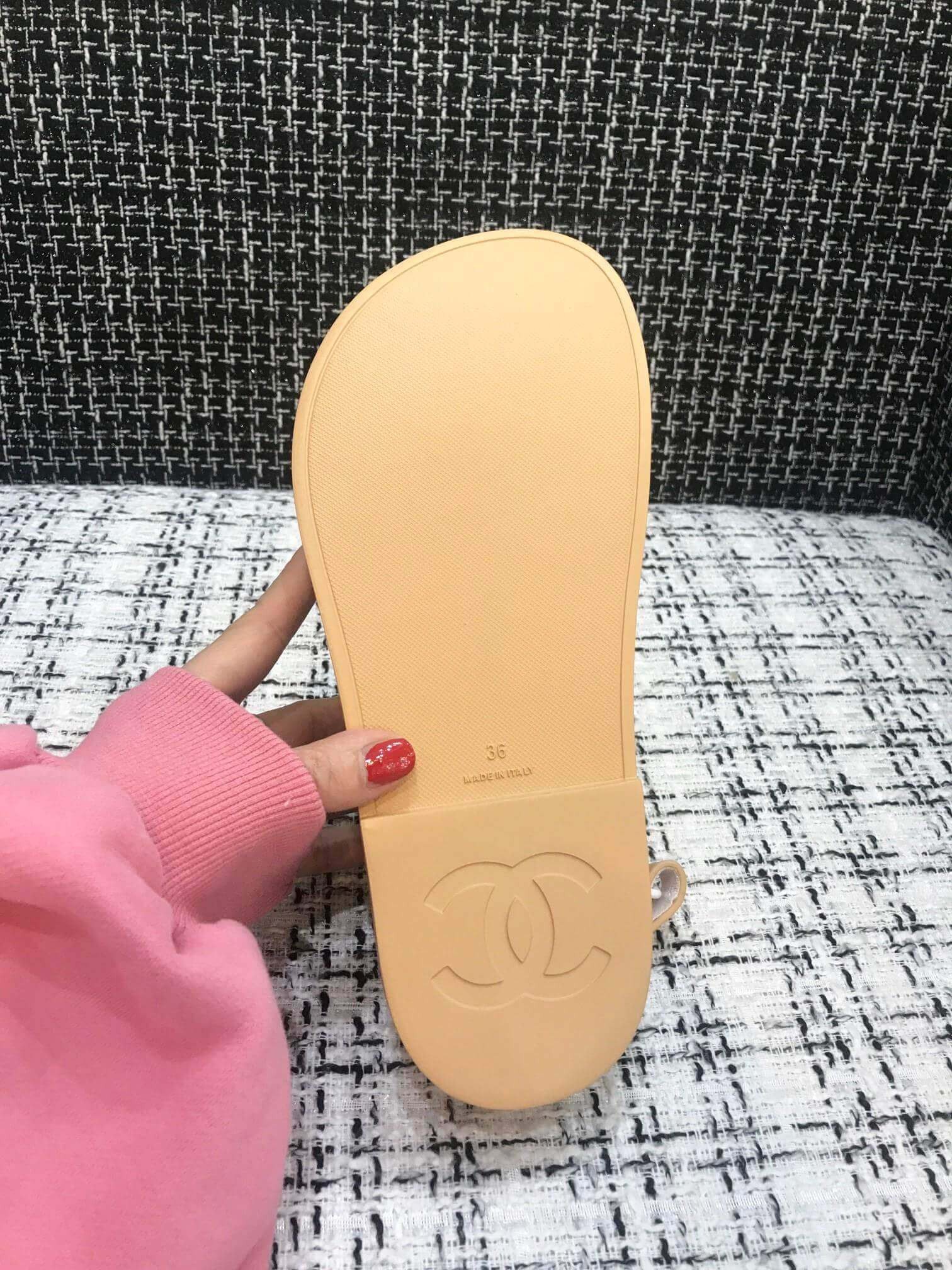 Chanel Velcro Sandals G31848 Beige