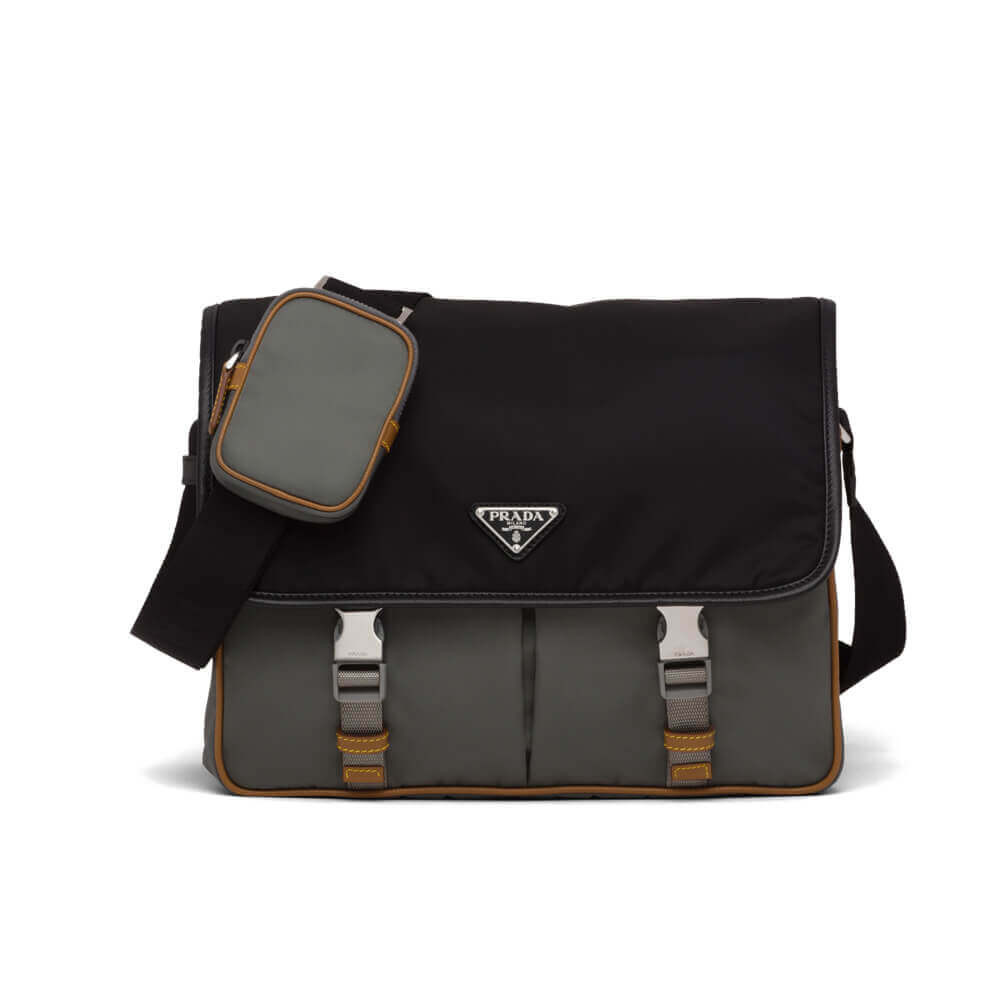 Prada Nylon Cross-Body Bag 2VD768 Black/Grey
