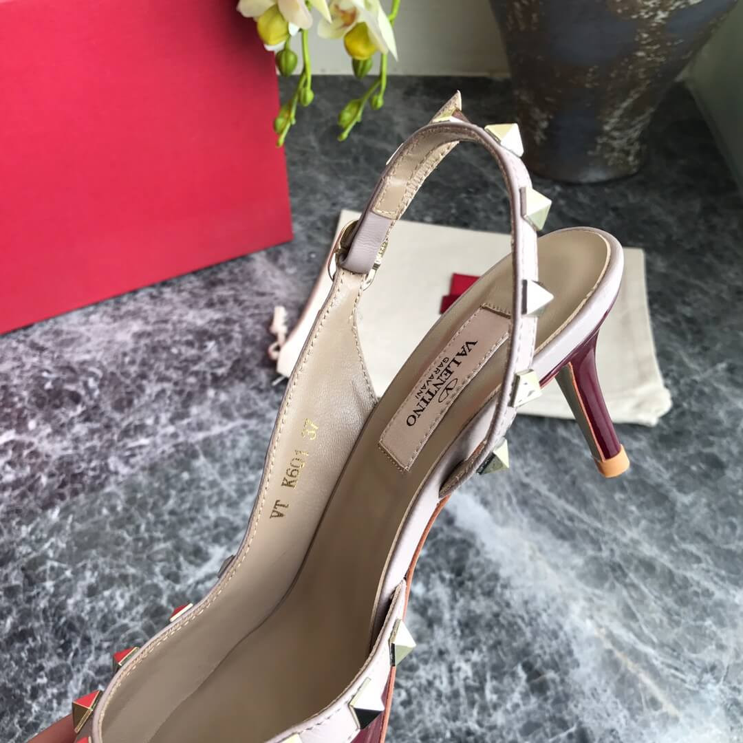 Valentino Garavani Rockstud Patent Leather Slingback Pump 65mm Uw2s0h14