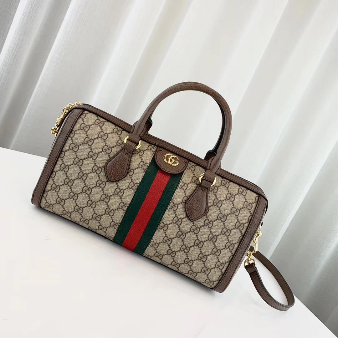 Gucci Ophidia GG Medium Top Handle Bag 524532 Coffee