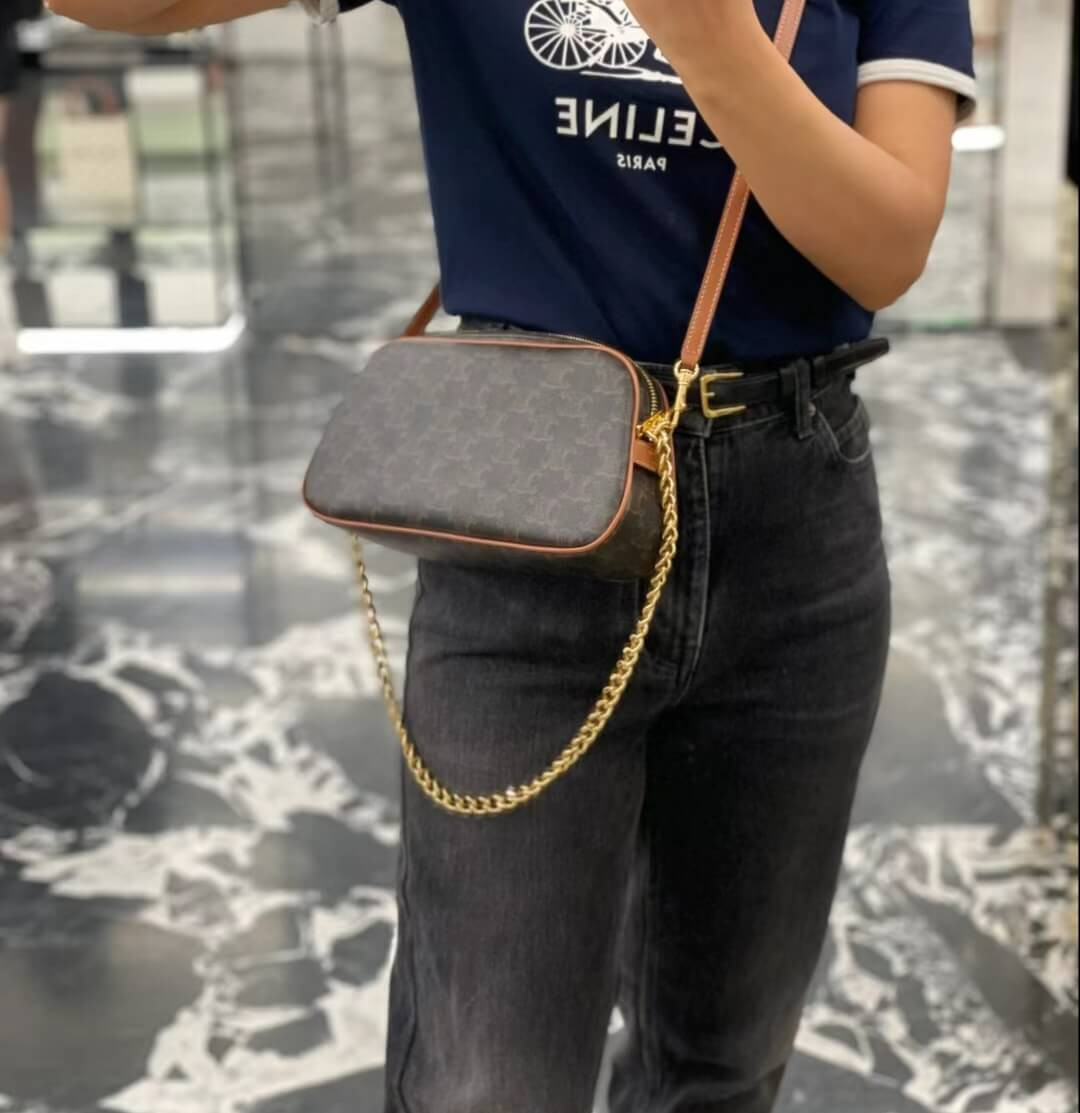 Celine Multi Bag In Triomphe Canvas and Calfskin 114122