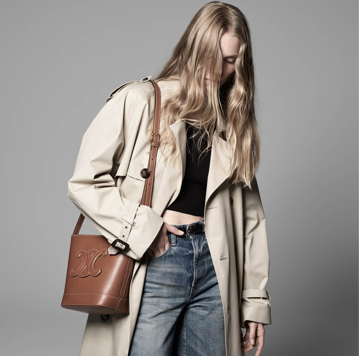 Celine Small Bucket Cuir Triomphe In Smooth Calfskin 113783