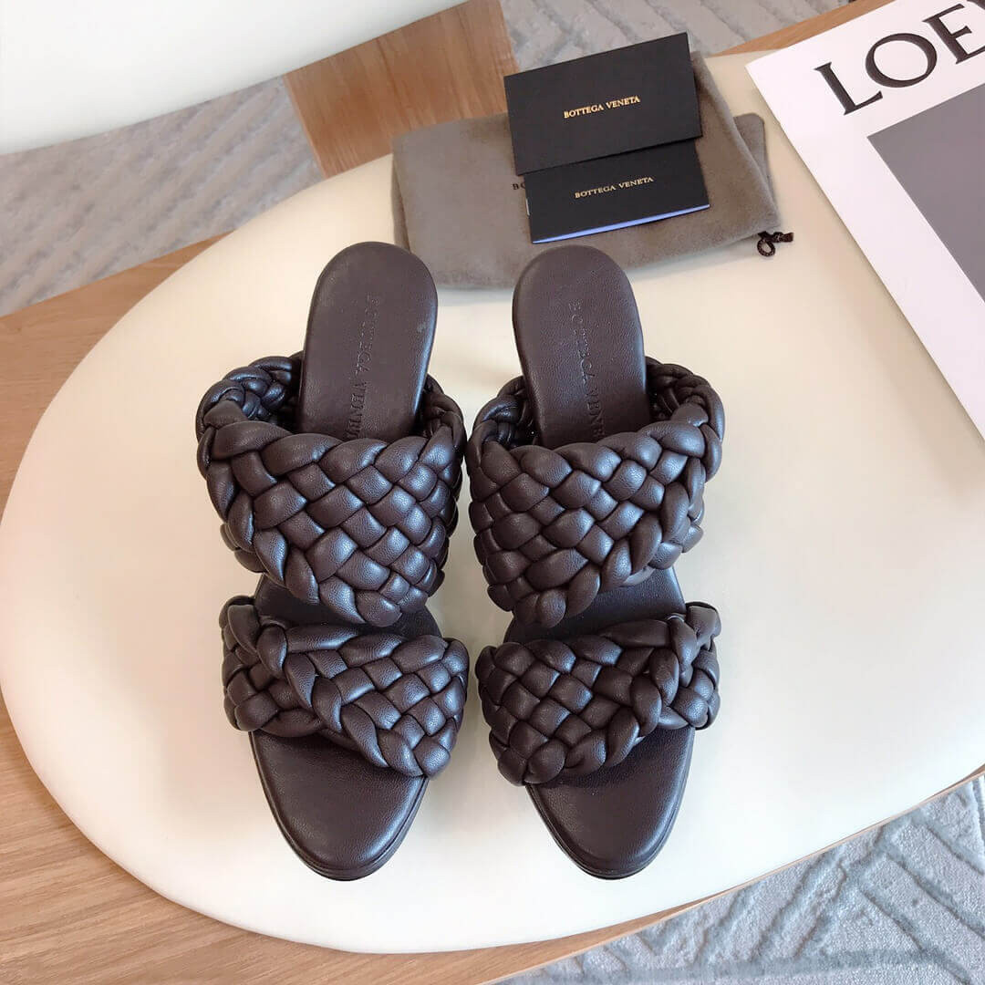 Bottega Veneta BV Curve Sandals 621213 Dark Coffee