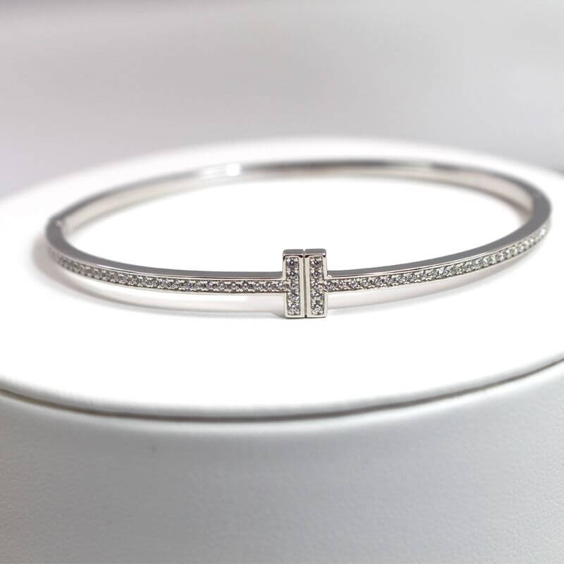 Tiffany & Co T1 Diamond Hinged Wire Bangle 10622