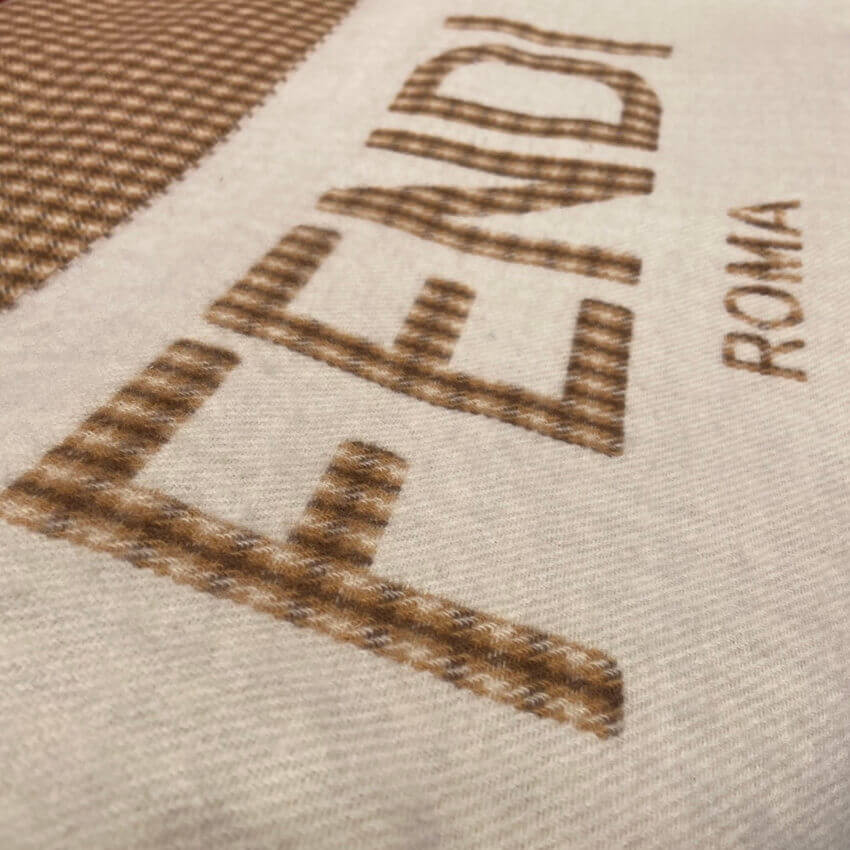 Fendi Cream Wool And Cashmere Scarf FXT334