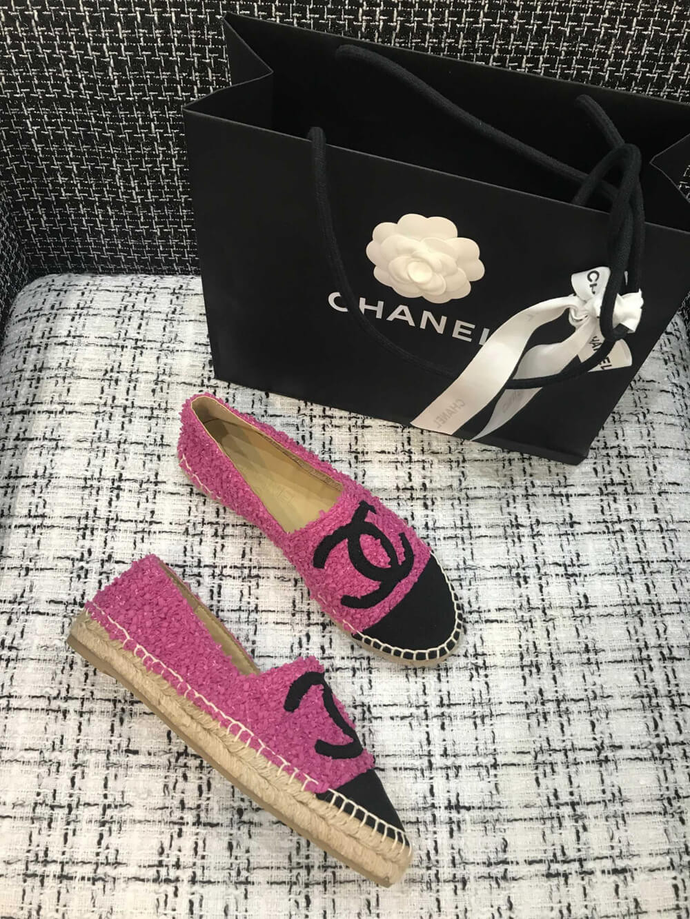 Chanel Tweed Espadrilles G29762 Rosy