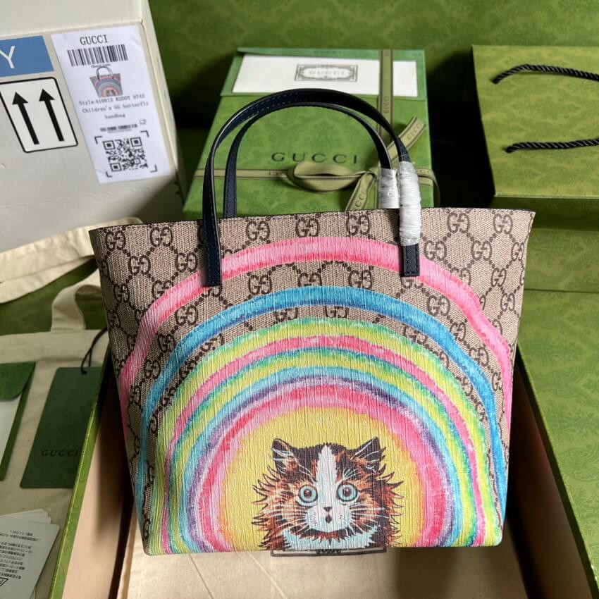 Gucci Childrens GG Tote Cat Print 410812