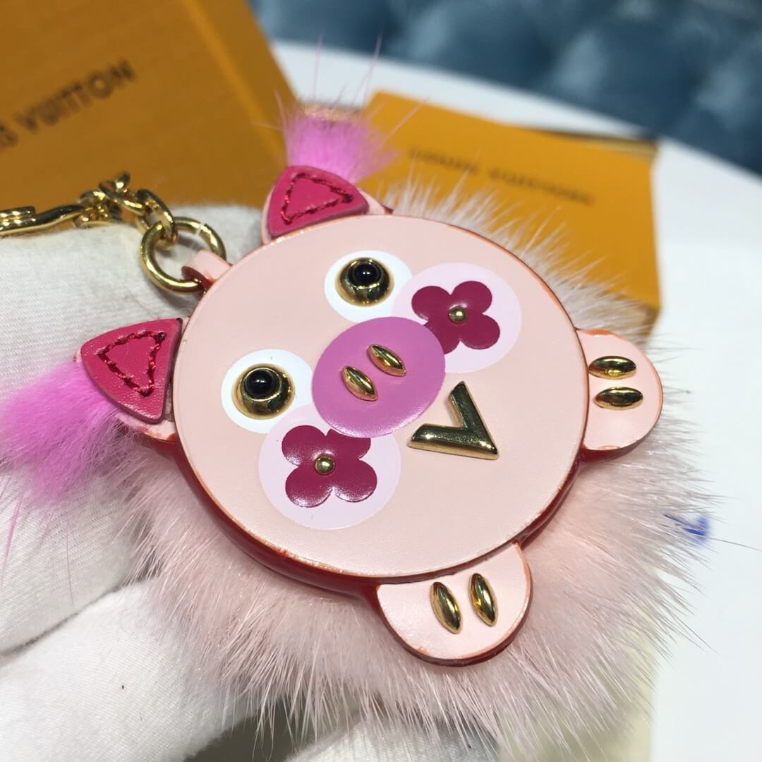Louis Vuitton Wild Fur Pig Bag Charm And Key Holder M64260