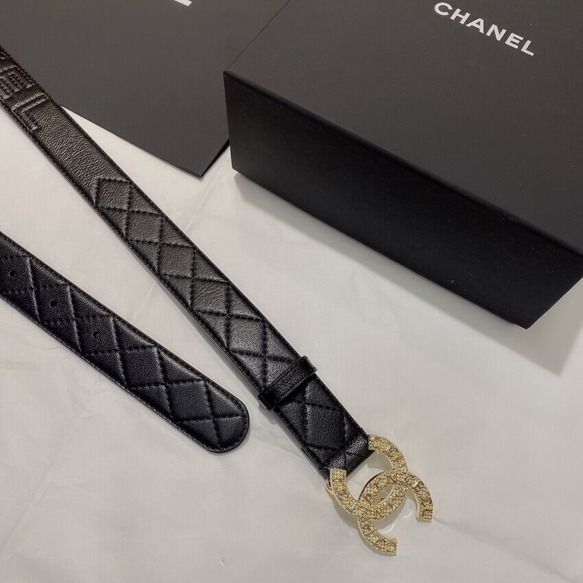 Chanel Quilted CC Logo Belt 3.0cm 34165