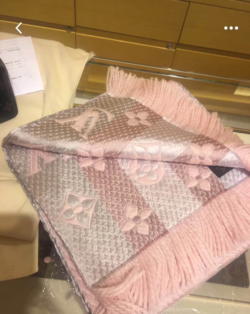 Louis Vuitton Logomania Rainbow Scarf M73057 Pink