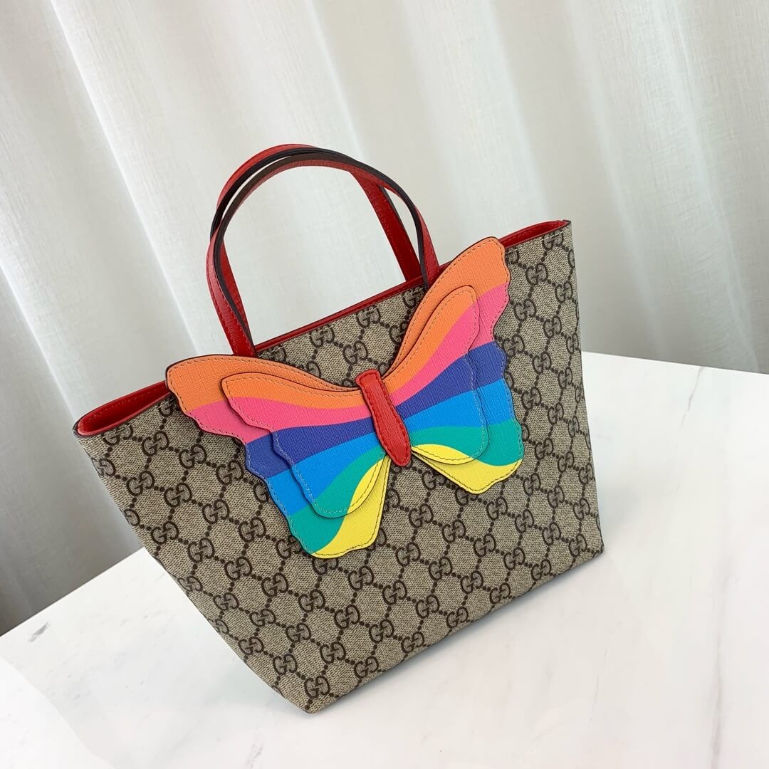 Gucci Childrens GG Tote With Rainbow Butterfly 550768