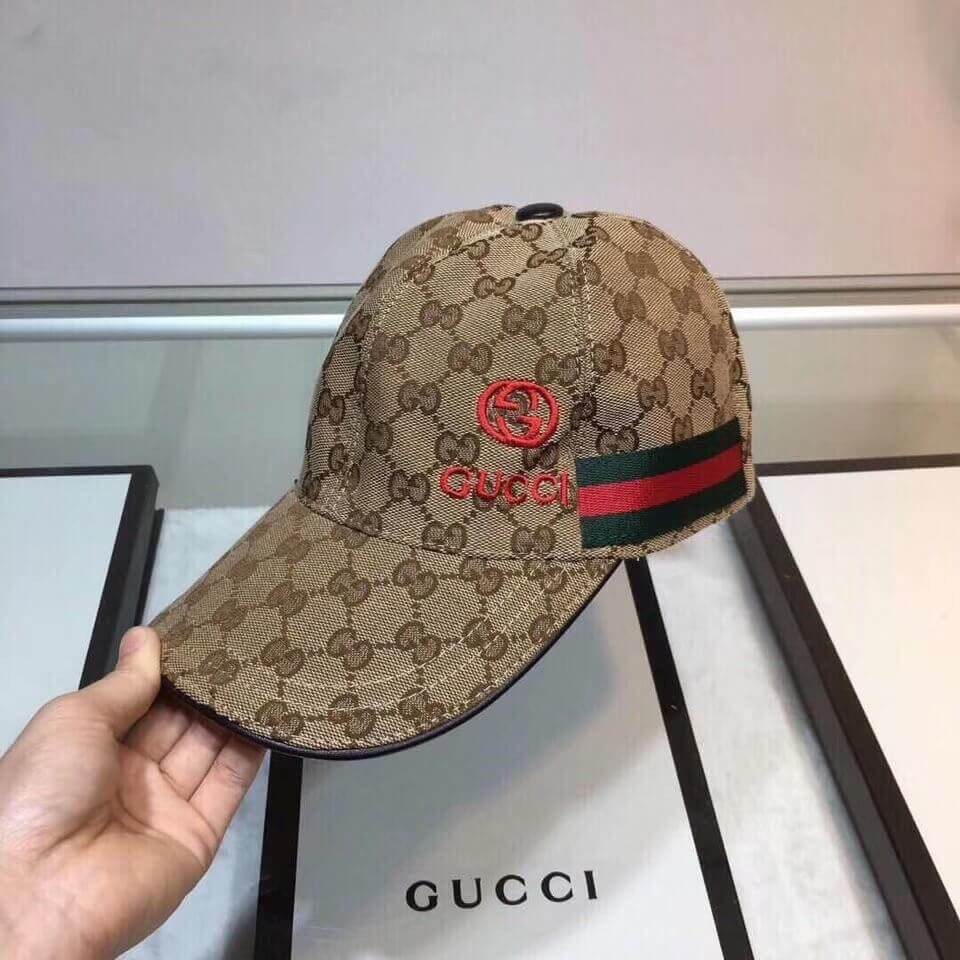 Gucci Original GG Canvas Baseball Hat With Web 200033
